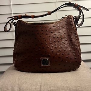 Dooney Burke pebbled brown leather shoulder bag -medium